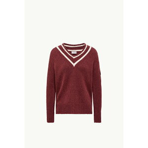 2025/26�H�~ MONCLER �����N���[�� ���f�B�[�XMAGLIONE IMBOTTITO IN MISTO LANA E COTONE CON SCOLLO A V�Z�[�^�[�ybordeaux �z�y���������z�y���K�i�z