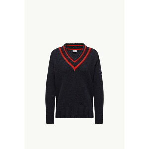 2025/26�H�~ MONCLER �����N���[�� ���f�B�[�XMAGLIONE IMBOTTITO IN MISTO LANA E COTONE CON SCOLLO A V�Z�[�^�[�yblu navy �z�y���������z�y���K�i�z