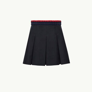 2025/26�H�~ MONCLER �����N���[�� ���f�B�[�XMINIGONNA A PIEGHE IN GABARDINE DI COTONE�X�J�[�g�yblu navy �z�y���������z�y���K�i�z