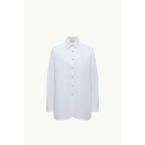 2025/26�H�~ MONCLER �����N���[�� ���f�B�[�XCAMICIA A MANICHE LUNGHE IN COTONE OXFORD�V���c�ybianco �z�y���������z�y���K�i�z