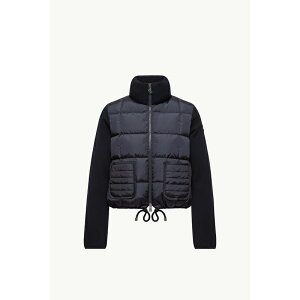 2025/26H~ MONCLER N[ fB[XCARDIGAN IMBOTTITO IN LANA CON ZIP E TRAPUNTATURA A QUADRIJ[fBKyblu navy zyzyKiz