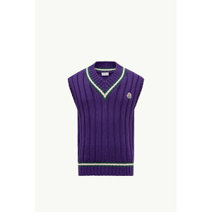 2025/26H~ MONCLER N[ YWOOL AND COTTON V-NECK VEST_ExXgyViola zyzyKiz