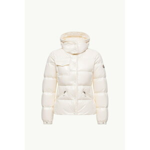 2025/26�H�~ MONCLER �����N���[�� ���f�B�[�XSHORT DOWN JACKET WITH HOOD AND GLAREINS�_�E���W���P�b�g�yBianco �z�y���������z�y���K�i�z