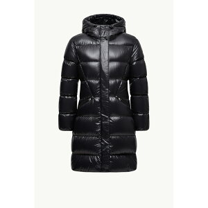 2025/26�H�~ MONCLER �����N���[�� ���f�B�[�XBELLEVUE LONG DOWN JACKET WITH HOOD�_�E���W���P�b�g�yNero �z�y���������z�y���K�i�z