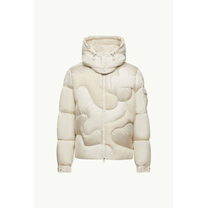 2025/26�H�~ MONCLER �����N���[�� �����YCANDES SHORT DOWN JACKET WITH HOOD AND TEDDY INTARSIA�_�E���W���P�b�g�yBianco �z�y���������z�y���K�i�z