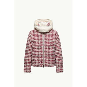 2025/26�H�~ MONCLER �����N���[�� ���f�B�[�XANDRONNE SHORT DOWN JACKET WITH HOOD�_�E���W���P�b�g�yBianco/Rosso �z�y���������z�y���K�i�z