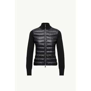 2026�t�� MONCLER �����N���[�� ���f�B�[�XPADDED WOOL ZIP-UP CARDIGAN�W���P�b�g�yBlack �z�y���������z�y���K�i�z
