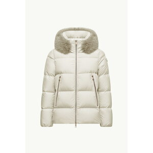 2026�t�� MONCLER �����N���[�� ���f�B�[�XLAICHEFUR HOODED SHEARLING-TRIMMED SHORT DOWN JACKET�_�E���W���P�b�g�yWhite �z�y���������z�y���K�i�z