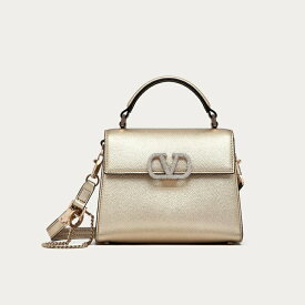 ヴァレンティノ VALENTINO 2024春夏 レディース☆ミニ VSLING ハンドバッグ メタリック グレイン カーフスキン【platinum/crystal 】【送料無料】【正規品】