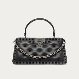 ヴァレンティノ VALENTINO 2024春夏 レディース☆ロックスタッドパッド入りナッパハンドバッグ【black 】【送料無料】【正規品】