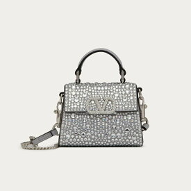 ヴァレンティノ VALENTINO 2024春夏 レディース☆ミニ VSLING 刺繍ハンドバッグ【grey/crystal 】【送料無料】【正規品】