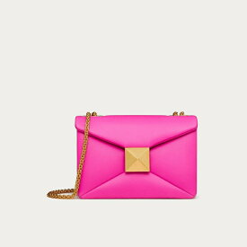 ヴァレンティノ VALENTINO 2024春夏 レディース☆チェーン付きスタッドナッパバッグ【pink pp 】【送料無料】【正規品】