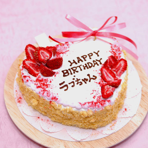 イチゴとクリームのハート型ケーキ！ ラブジュエル 犬用ケーキ 犬用お誕生日ケーキ ドッグケーキ いちご わんこケーキ