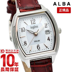 【購入後1年以内なら3,210円で下取り交換可】セイコー アルバ 腕時計 レディース ソーラー SEIKO ALBA AHJD413 白 赤 革ベルト