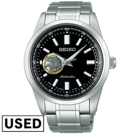 【中古】 セイコー セレクション 腕時計 機械式 メンズ シースルーバック SEIKO SELECTION SCVE053 ブラック シルバー 新古品