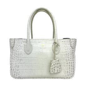 ADMJ　エーディーエムジェイ　ハンドバッグ　20AW01007　ホワイト系　クロコ型押しレザー　A1　【中古】
