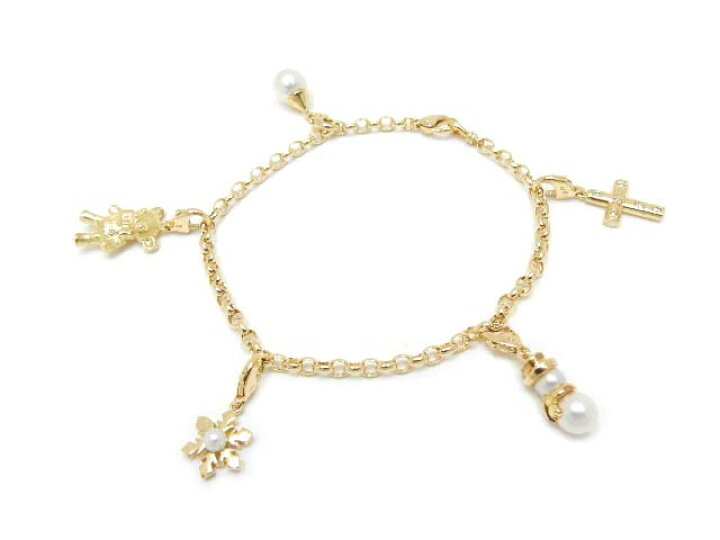 楽天市場】MIKIMOTO 5モチーフ チャーム付 ブレスレット K18YG パール 