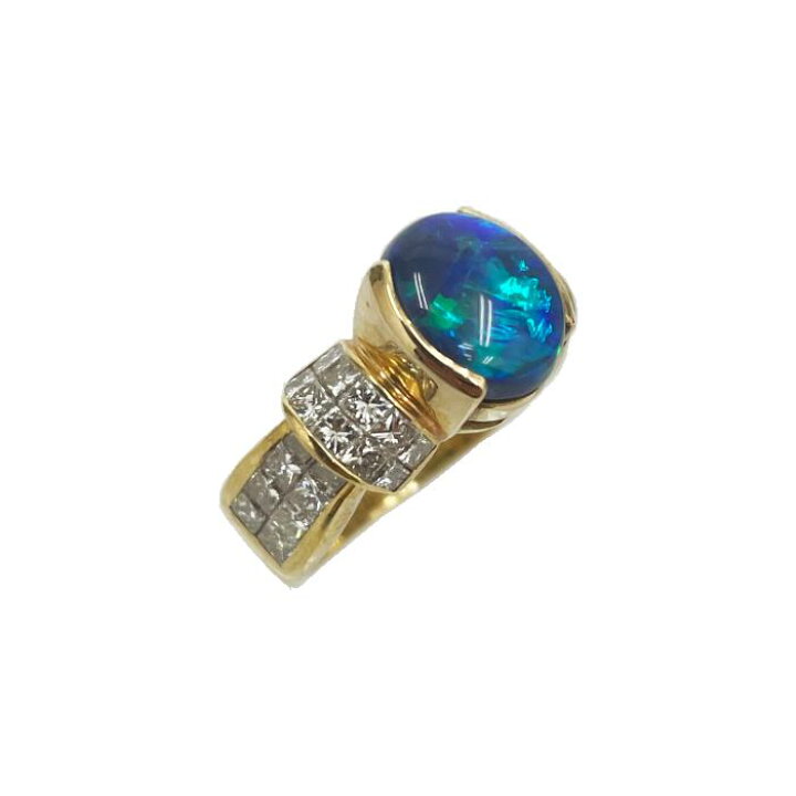 楽天市場】ブラックオパールリング ブラックオパール2.130ct ダイヤ 