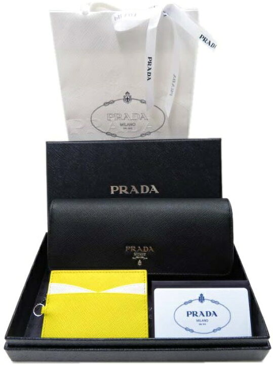 楽天市場】PRADA サフィアー ノマルチ チェーン付カードケース 長財布  