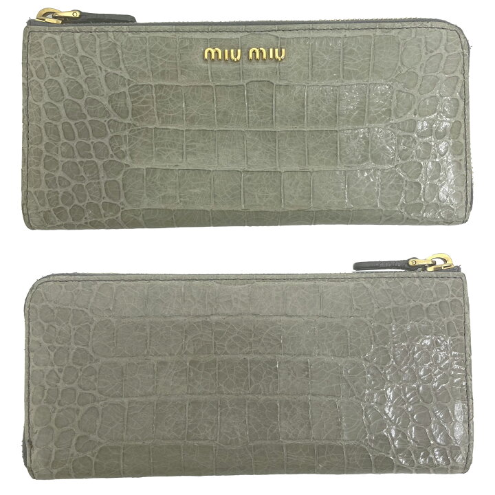 楽天市場】miumiu ミュウミュウ L字ファスナー長財布 レザー型 