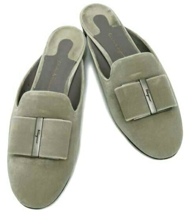 楽天市場】Ferragamo フラット ミュール サンダル ベロア 