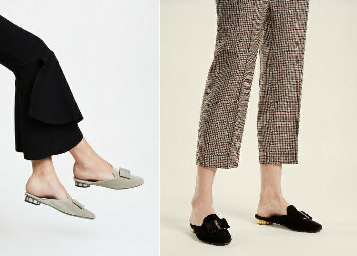 楽天市場】Ferragamo フラット ミュール サンダル ベロア 