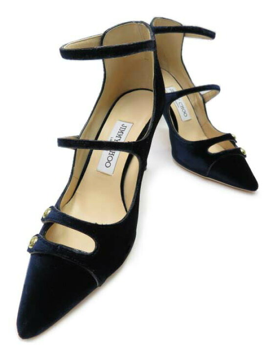 楽天市場】JIMMY CHOO アンクルストラップ パンプス ベルベット 