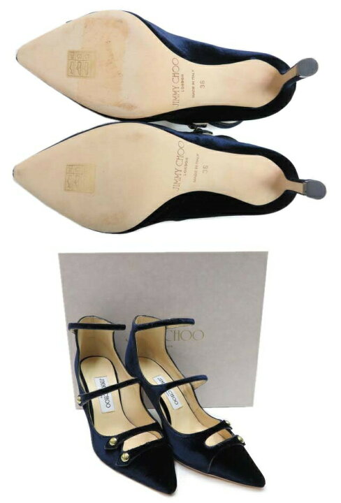 楽天市場】JIMMY CHOO アンクルストラップ パンプス ベルベット 