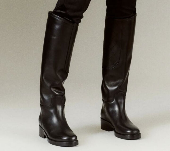 楽天市場】CHANEL High Boots ロング ブーツ ココマーク キルティング  