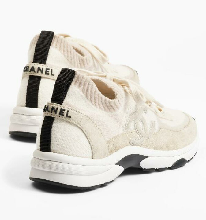 楽天市場】CHANEL スニーカー G38750 現行商品 ニット×スエード グレー 