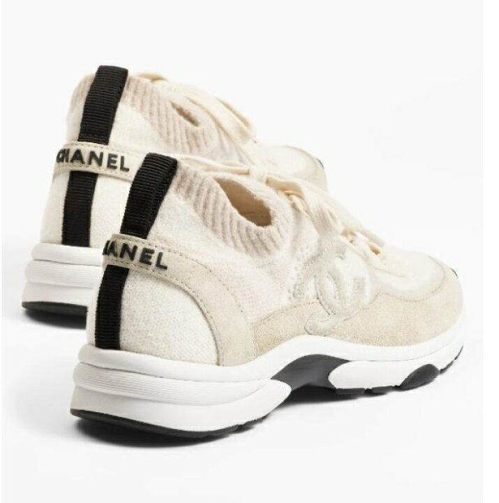 楽天市場】CHANEL スニーカー G38750 ニット×スエード ネイビー ＃36  