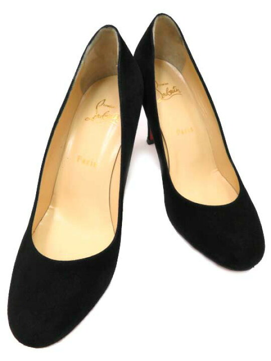 楽天市場】Christian louboutin パンプス スエード ブラック ＃38 美品 