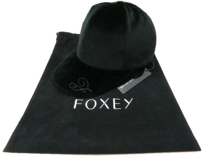 FOXEY キャップ ブラック FOXEY】キャップスリーブワンピース黒 