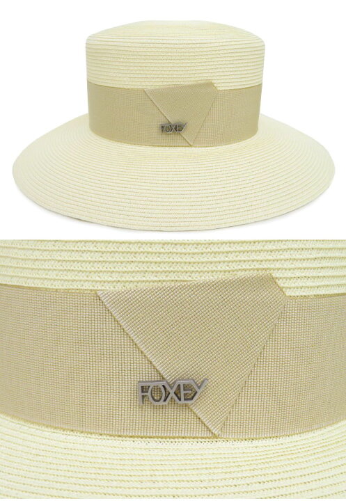 楽天市場】FOXEY HAT “Torte” 42170 ホワイト×ベージュ ペーパーBLEND 