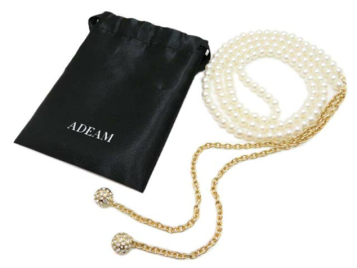 楽天市場】ADEAM CRYSTAL PEARL NECKLACE 39530 ホワイト×ゴールド 美 
