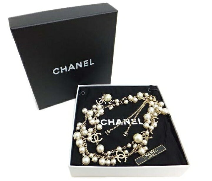 楽天市場】CHANEL パール ロングネックレス 新品同様 【中古  