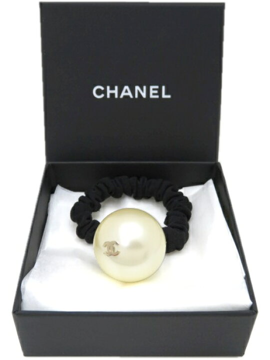 楽天市場】CHANEL パール ヘアゴム シュシュ A63896 美品 【中古  