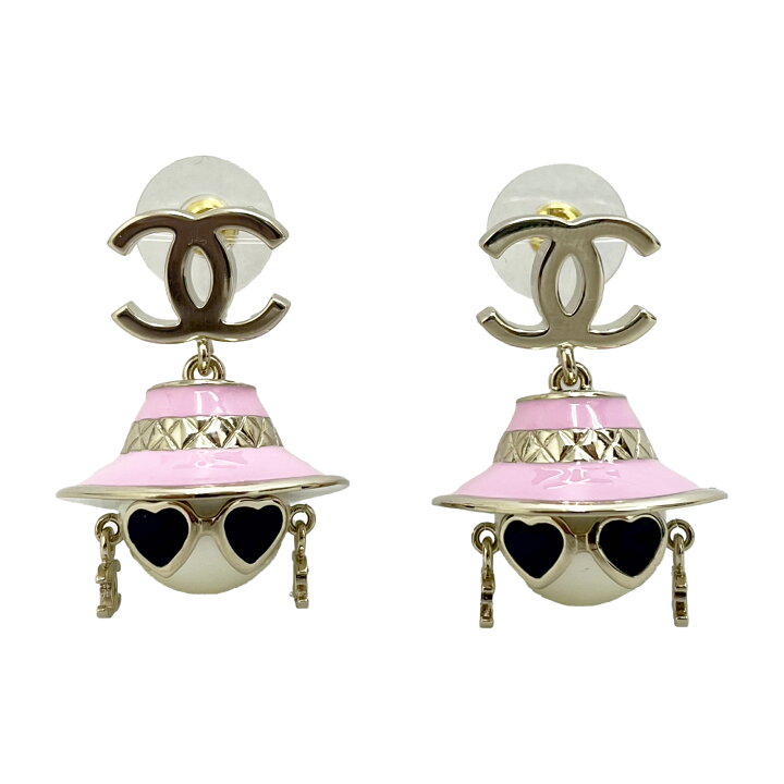 楽天市場】CHANEL シャネル パールピアス B25 B ピンク ゴールド 