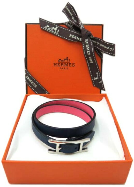 楽天市場】HERMES レザーブレスレット ”ビーアピ” ドゥブルトゥール 