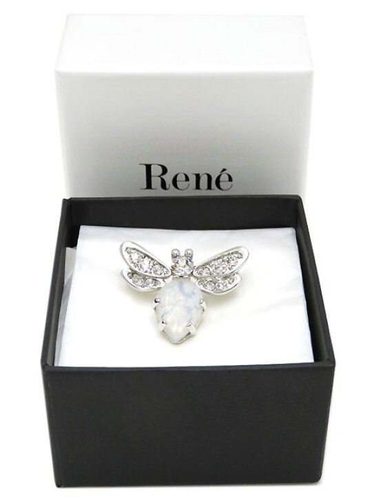 楽天市場】Rene ブローチ “Happy Bee” 乳白色×クリア 【中古  