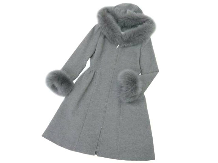 楽天市場】Rene FOXファー付きコート グレー 36 A1美品【中古 