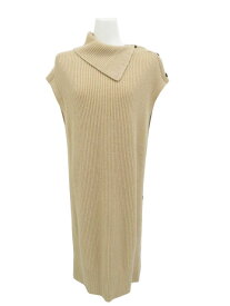 HERMES　キャメルニットワンピース　セリエボタン　ベージュ　36　’19年　A1【中古】