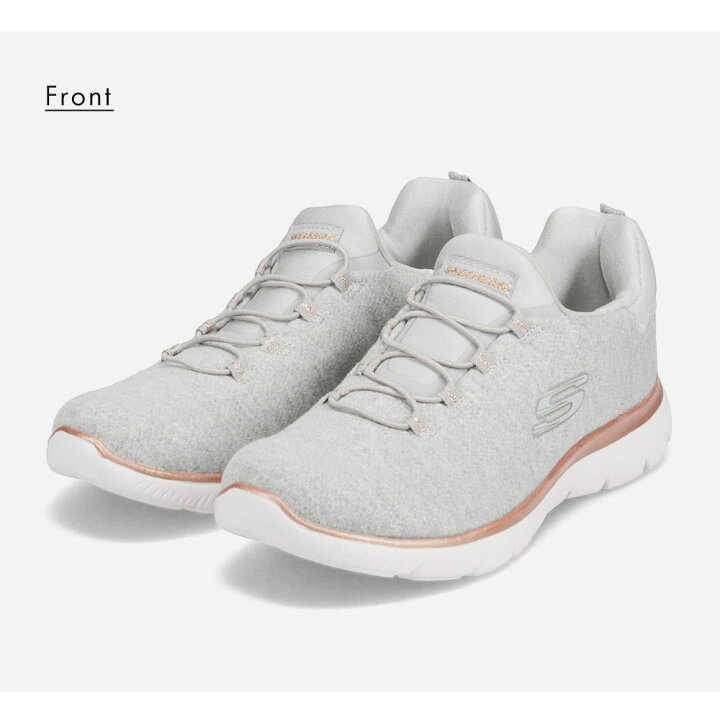 楽天市場 スケッチャーズ スリッポン レディース スニーカー レディース おしゃれ ローカット 軽量 ウォーキングシューズ トレーニング スポーツ 運動靴 衝撃吸収 低反発インソール ゴム紐 履きやすい ヴィーガン Skechers サミット 黒 ブラック グレー 送料無料
