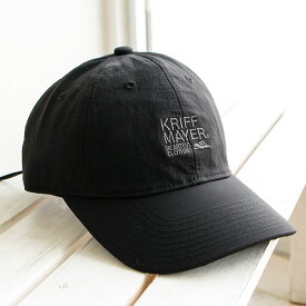 クリフメイヤー ナイロンキャップ メンズ レディース おしゃれ 撥水 吸汗 速乾 ブランド ロゴ 刺繍 UV対策 ゴム アジャスター サイズ調整 アウトドア レジャー カジュアル アメカジ ファッション カーブドバイザー 帽子 キャップ 黒 ブラック KRIFF MAYER ds2042