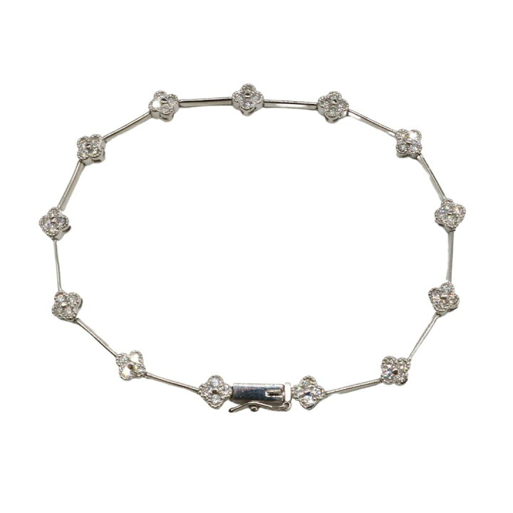 楽天市場】Pt850 D1.00ctダイヤモンド フラワーブレスレット【NEW 