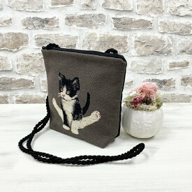 ゴブラン バッグ ゴブラン織り ギフト 実用的 プレゼント 小さめ バッグ ななめがけ 肩掛け ショルダーバッグ 猫柄 ネコ柄 ねこ ネコ 猫 猫グッズ 軽量 ネコ雑貨 雑貨 小物 大容量 おしゃれ かわいい 小物入れ 大人 女性 退職祝い 誕生日 お誕生日 Belly Moden