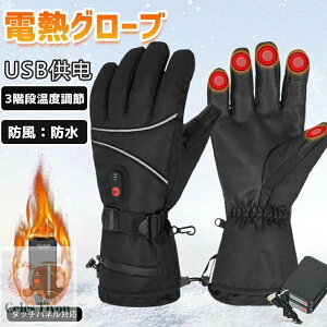 【送料無料】電熱グローブ バイク ヒーターグローブ 冬用 裏起毛 3段階温度調整 レディース バイク 屋外作業ヒートグローブ 防寒手袋 バイク スノーグローブ アウトドア ホットグローブ 電