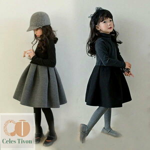 【送料無料】子供ドレス ワンピース ワンピース チュニック 女の子 おしゃれ 保育園 小学生 フォーマル 秋冬 秋 冠婚葬祭 正装 100 110 110 120 130 140 150 3歳 4歳 5歳 6才 ブラック スーツ 子供 長袖