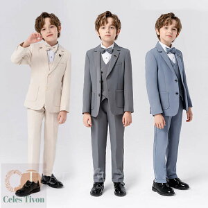 子供スーツ 6点セット 男の子 入学式 卒業式 フォーマル スーツ 子供服 コート 七五三 保育園 発表会 結婚式 ジャケット 長袖 キッズスーツ ベビースーツ 小学校 中学生 セットアップ スーツ