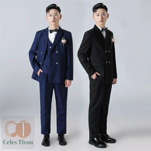 大きいサイズ 子供 スーツ 男の子 キッズ スーツ フォーマルスーツ 大きめ 春秋用 ブラック ネイビー 4点セット 5点セット 6点セット 入学式スーツ 卒業式スーツ 学園祭 文化祭 発表会 演奏会